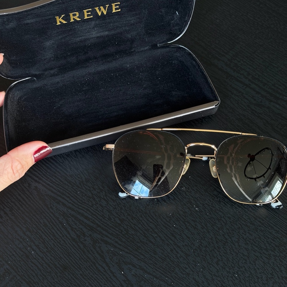 KREWE Elegant Gold and Dark Lens Sunglasses
